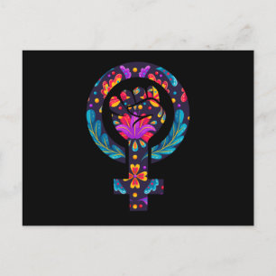 Vrouwen Symbool feministisch feminisme Girl Power  Briefkaart