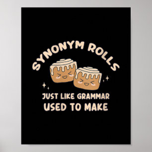 Vrouwen Synoniem Rolls Joke Cinnamon Rolls Grammat Poster