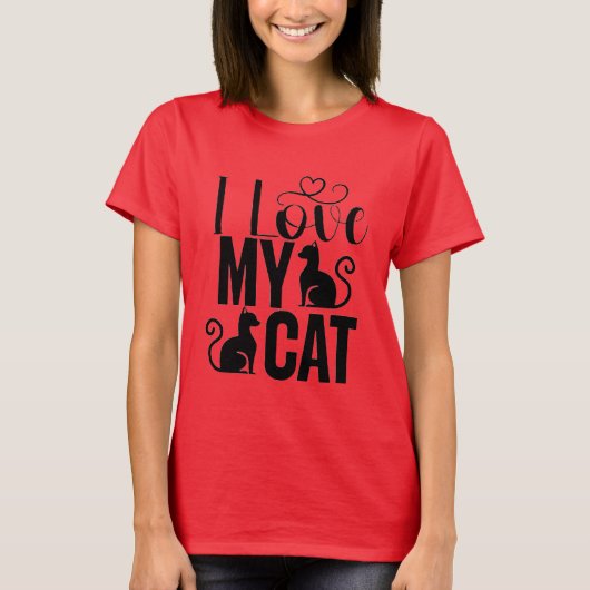 Vrouwen T-shirt met Cat Text (Voorkant)