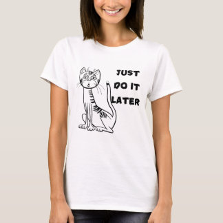Vrouwen T-shirt met luie kat