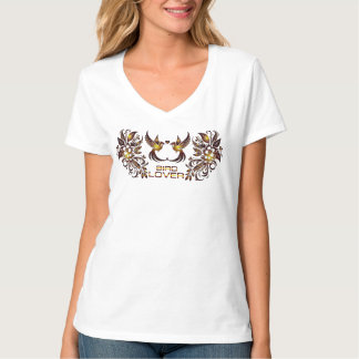 Vrouwen T-shirt met V-hals voor vogelliefhebbers