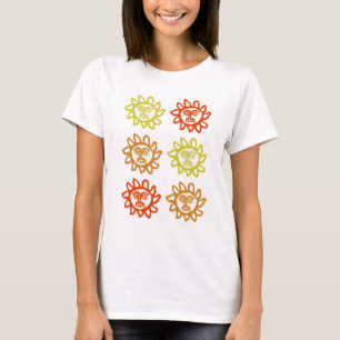 Vrouwen T-shirt met vet gezicht Sun Design