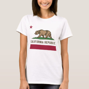 Vrouwen T Shirt met vlag van Californië staat