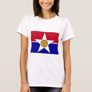 Vrouwen T Shirt met Vlag van Dallas, Verenigde Sta