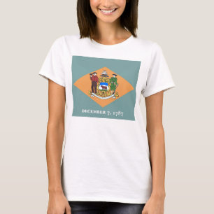 Vrouwen T Shirt met vlag van Delaware State