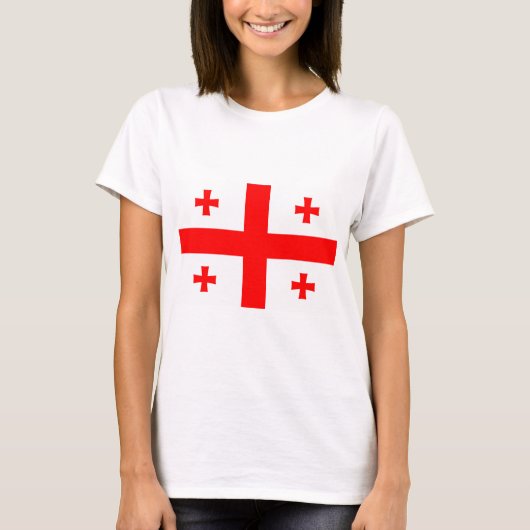 Vrouwen T-Shirt met vlag van Georgië (Voorkant)
