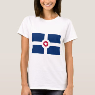 Vrouwen T Shirt met Vlag van Indianapolis, Verenig