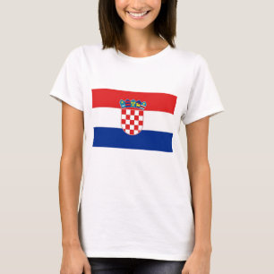 Vrouwen T Shirt met Vlag van Kroatië