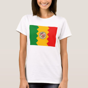 Vrouwen T Shirt met Vlag van Los Angeles, Californ