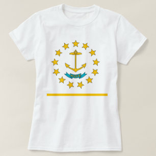 Vrouwen T Shirt met Vlag van Rhode Island State