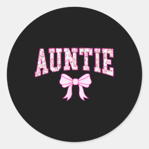 Vrouwen Tante Coquette Bow Roze Esthetische Moeder Ronde Sticker