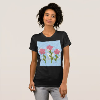 Vrouwen tekenen kleurbloemen shirt