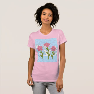 Vrouwen tekenen kleurbloemen shirt