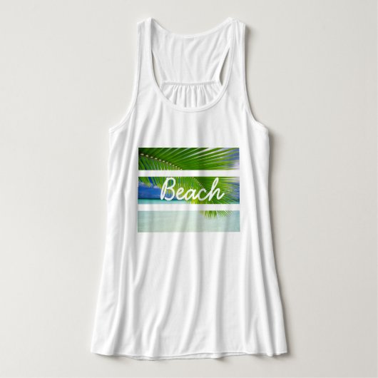Vrouwen Tropical Beach Flowy Tanktop (Design voorkant)