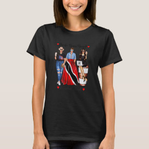 Vrouwen Trots Puerto Ricaans Trinidad Roots Born T T-shirt