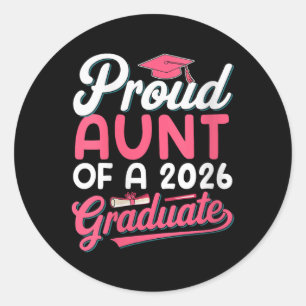 Vrouwen trots tante van een 2026 Afstuderen senior Ronde Sticker