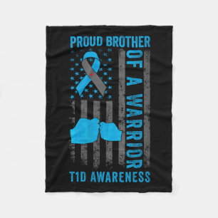 Vrouwen trotse broer van een T1D Warrior Type 1 Di Fleece Deken