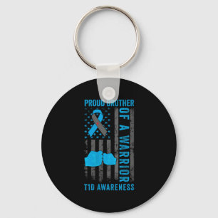 Vrouwen trotse broer van een T1D Warrior Type 1 Di Sleutelhanger