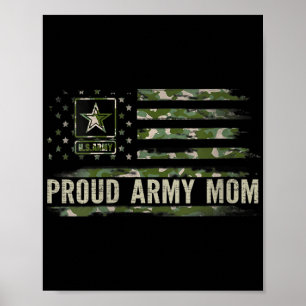 Vrouwen Trotse Leger Moeder Camo Amerikaanse Vlag Poster