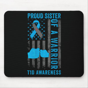 Vrouwen trotse zus van een T1D Warrior Type 1 Diab Muismat