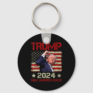 Vrouwen Trump vuistpomp geschoten op Trump 2024 Tr Sleutelhanger