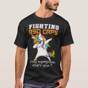 Vrouwen Unicorn Fighting RSD CRPS Awareness VNeck T-shirt