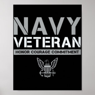 Vrouwen US Navy - Veteran Honor Courage Commitment Poster
