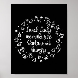 Vrouwen Vakantie Lunch Lady Xmas School Cafetaria Poster