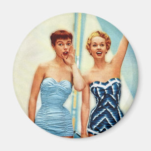 vrouwen van 60 jaar zwemmen surfen op! magneet