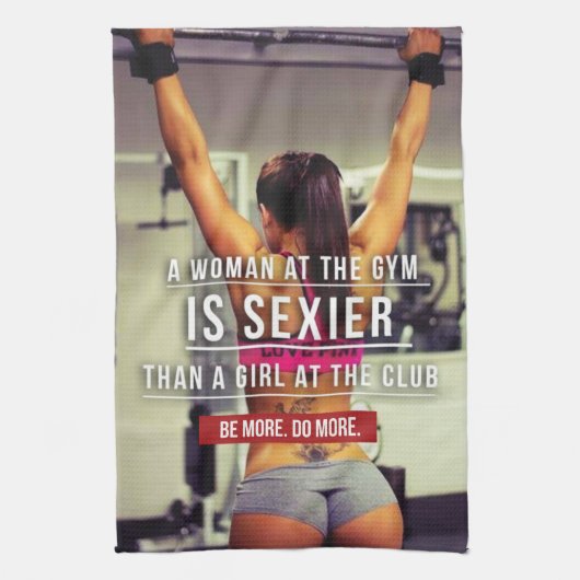 Vrouwen van Gym Workout Motivational Theedoek (Verticaal)