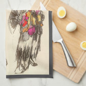 vrouwen van Mode met lentesponnen Theedoek (Quarter Fold)