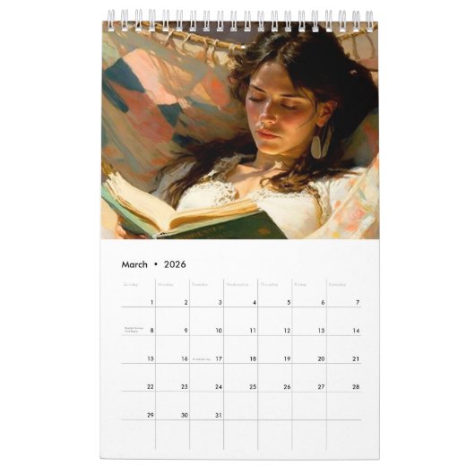 Vrouwen van Sun 12 maanden kalender (enkele bladzi (Mar 2026)