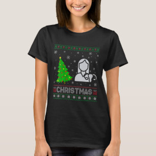 Vrouwen Van Verpleegster Kerstboom Verlichting Lel T-shirt