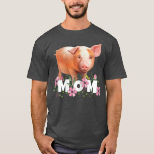 Vrouwen Varken Moeder Cute Jonge Varken Motief 573 T-shirt