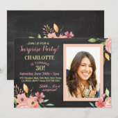 Vrouwen Verjaardag Party Foto Bloemen Rustiek Uitn Kaart (Voorkant / Achterkant)