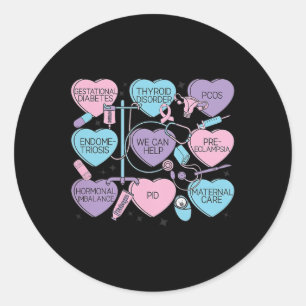 Vrouwen Verloskunde Valentijnsdag Verpleegster Ob Ronde Sticker