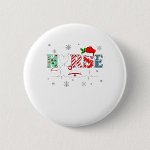 Vrouwen Verpleegster Kerstman Hoed Grappige Verple Ronde Button 5,7 Cm