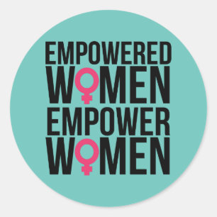 Vrouwen versterken ronde sticker