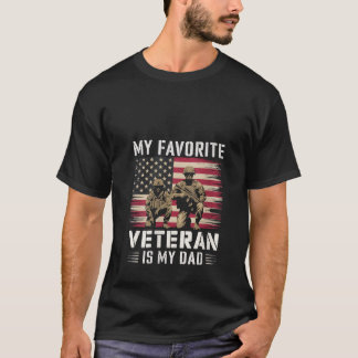 Vrouwen Veteraan Vader Amerikaanse Vlag Trots Mili T-shirt