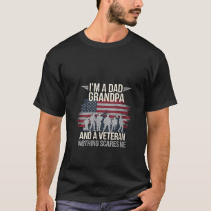 Vrouwen Veteraan Vader Opa Amerikaanse Vlag Trotse T-shirt