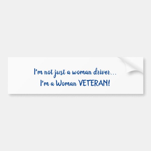 Vrouwen Veteran Blue op witte Bumpersticker (Voorkant)