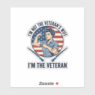 Vrouwen Veteranen Patriottische Vintage Gravure Sh Sticker
