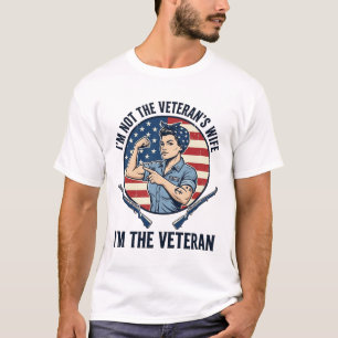 Vrouwen Veteranen Patriottische Vintage Gravure Sh T-shirt
