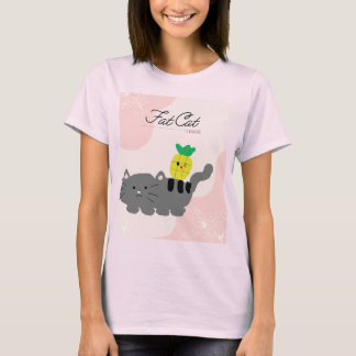Vrouwen Vette kat ROZE lente shirt