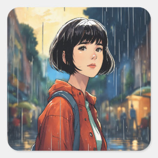 vrouwen vierkante sticker