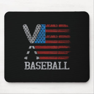 Vrouwen Vlag Amerikaanse Baseball Crossed Bats Bas Muismat