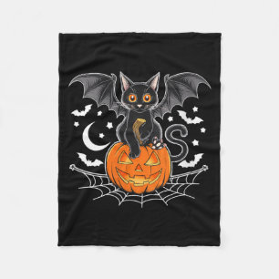 Vrouwen Vleermuis Halloween _ Zwarte Kat Vleermuis Fleece Deken