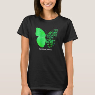 Vrouwen vlinder groen lint mentale gezondheid Awar T-shirt