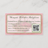 Vrouwen Voeding Girly Roze Aardbeien QR Code Visitekaartje (Achterkant)