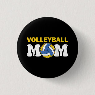 Vrouwen Volleybal Mama Shirt Spel Dag Funny Player Ronde Button 3,2 Cm